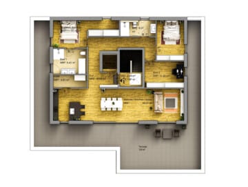 Grundriss Wohnung 5 - 4-Zimmer-Penthousewohnung im 2.OG mit Terrasse, PV-Anlage und Wärmepumpe in Weißenthurm I Wohnung 5