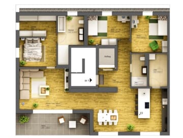Grundriss Wohnung 7 - 4-Zimmer-Penthousewohnung im 2.OG mit Terrasse inkl. PV-Anlage I W7